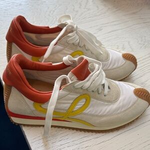 Stylish White and Red Women's Sneakers